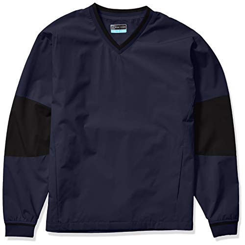 PGA TOUR Men's Big and Tall Long Sleeve Water Repellent V-Neck Lightweight Pullover, Peacoat, 3X