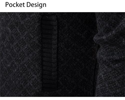 Mens Sherpa Knit Sweater Coat Full Zip Fleece Lined Cardigan Sweaters Stand-up Collar Casual Knit Sweater Jacket4