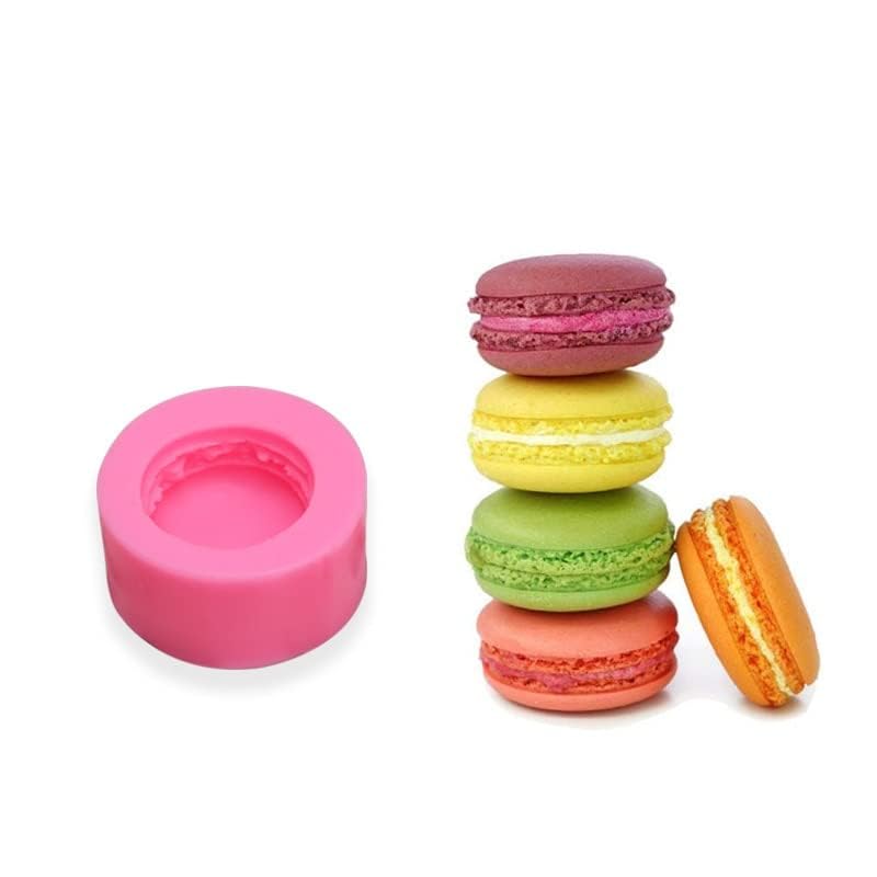 3D Macaroon Silicone Mould for Macaron Shape Candle Making Scented Candle Soy Wax Food Waxmelts Aromatherapy Chocolate Fondant Candy Cake DIY Cake Molds Cake Decoration Mini Soap Resin Crafts Clay