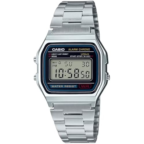 Casio A158WA Series | Unisex Digital Watch | Vintage | WR | 100 SEC Stop Watch | Daily Alarm | Regular Time Keeping: Hour, Minute, Second, PM, Date, Day | Led Light | 7 Yr Battery