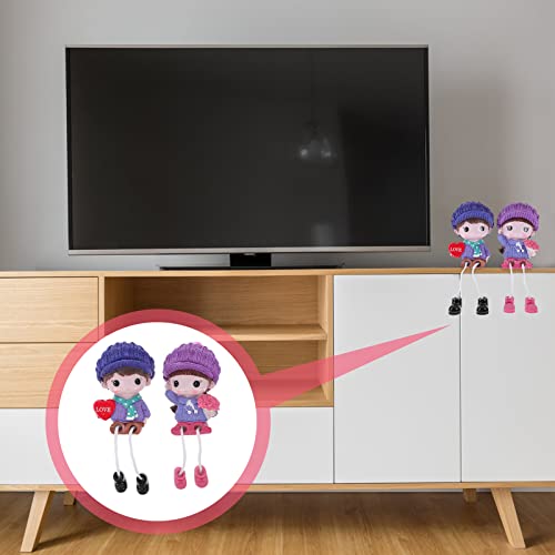 Pretyzoom 2 Pcs Long Leg Dolls Resin Crafts Boys Girls Hanging Doll Sitting Leg Puppet Home Office Ornament Bookshelf Desk Car Bedroom Living Room Cafe Decor Kids Gift Style 1 #TOP6