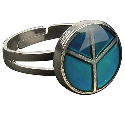Adjustable Color Changing Mood Ring Inspirational Mystique Marble (Peace, Adjustable)
