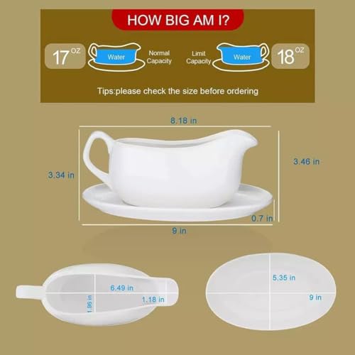 Large Gravy Boat, 15 OZ Ceramic Sauce Boat with Tray &Ergonomic Handle, Fine Porcelain Gravy Bowl With Big Dripless Lip Spout For Gravy, Warming Sauces, Salad Dressings, MilK (Green) - Image 4