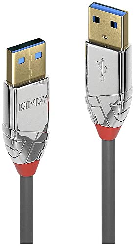 Lindy 36628 3m USB A USB A Male Grey USB cable - USB Cables (3 m, USB A, USB A, 3.0 (3.1 Gen 1), 5000 Mbit/s, Grey)