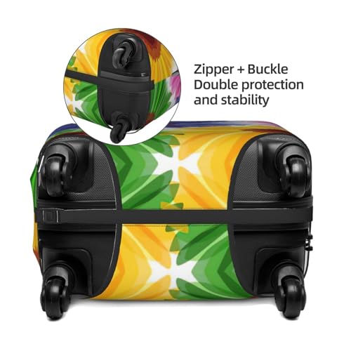 Colorful Flower Print Luggage Suitcase Cover Protector Luggage Washable Covers With Concealed Zipper4