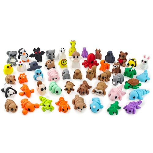 50 pcs Animal Figurines, 3D Printed Animal Figurines Set, Articulated,