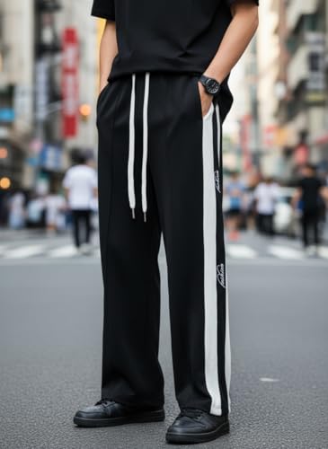 Image of Mack Jonney Men's Striped Track Pants | Side Stripe Design | Regular Fit | Casual & Athleisure Wear |Pack of 1-MMJ-53