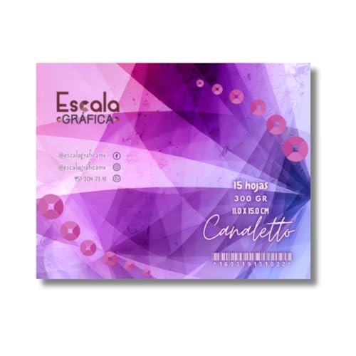 Listado de Papel para acuarela que puedes comprar esta semana. 42 Bloc de Cartulina Canaletto, 11x15cm, 300gr, 15 Hojas, Ideal para Acuarela y Técnicas Húmedas