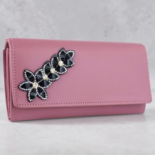 Image of Women's and Girls Hand Clutch Mobile Hand Purse Wallet 4 Card Slot