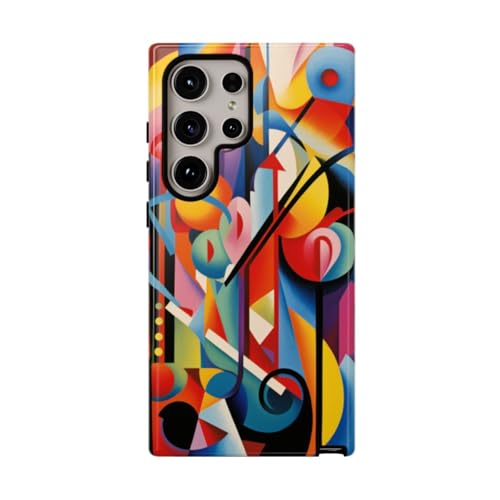 Coque Samsung S24 Ultra art géométrique abstrait coloré rigide brillante