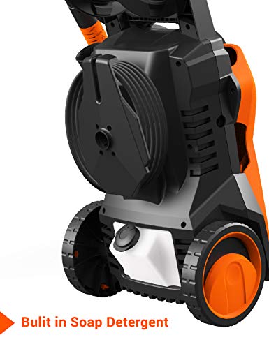 PAXCESS Electric Pressure Power Washer, High Jet Washer Portable Car Washer Machine with Spray Gun,26ft High Pressure Hose and Hose Reel,Jet Wash for Deep Clean Patios Fences Garden - Thumbnail 5