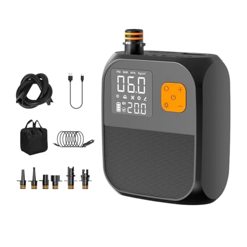 Kissmii Bomba de Aire Eléctrica Portátil 80W 8000mAh Inflador de Batería para de, Botes y Kayaks Bolsa Regular