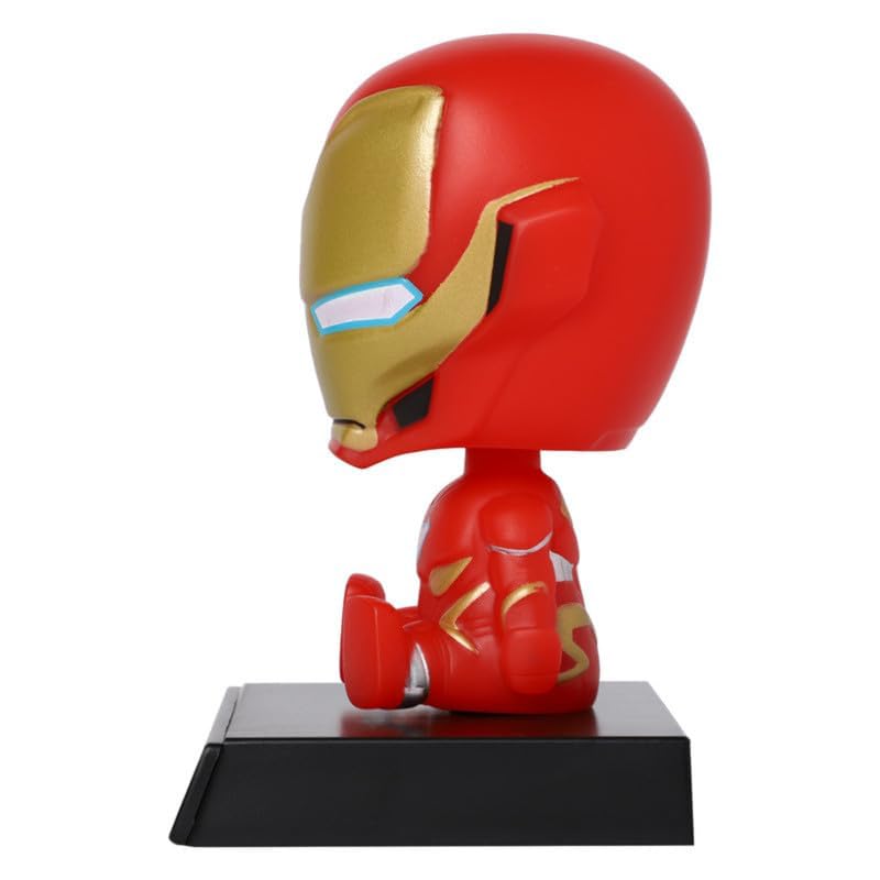Image of Super Hero Action Figure Limited Edition Bobblehead with Mobile Holder for Car Dashboard, Office Desk & Study Table - Iron Man
