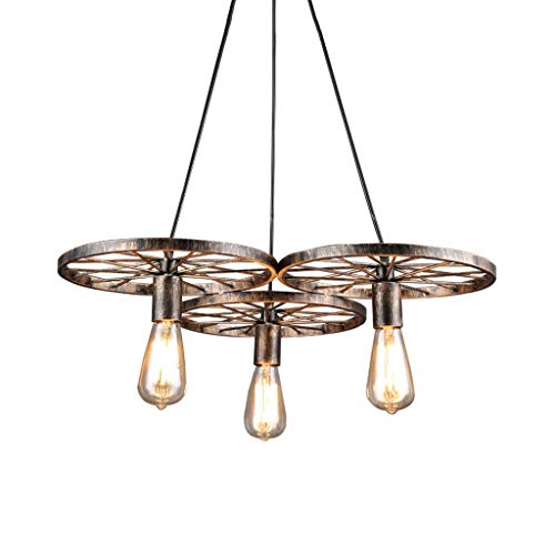 Suspension roue à vent créative 3 têtes pour sublimer un loft sombre