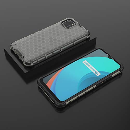 Image of Glasgow Back Case Cover Compatible with Realme C11 (Honeycomb Pattern) - Black