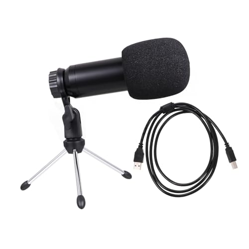 GREENADSCAPE 1 Juego Conjunto De Micrófono Condensador Micrófono del Teléfono Portátil Auriculares Juegos USB para Computadora Micrófono De Escritorio Micrófono USB Black El Plastico
