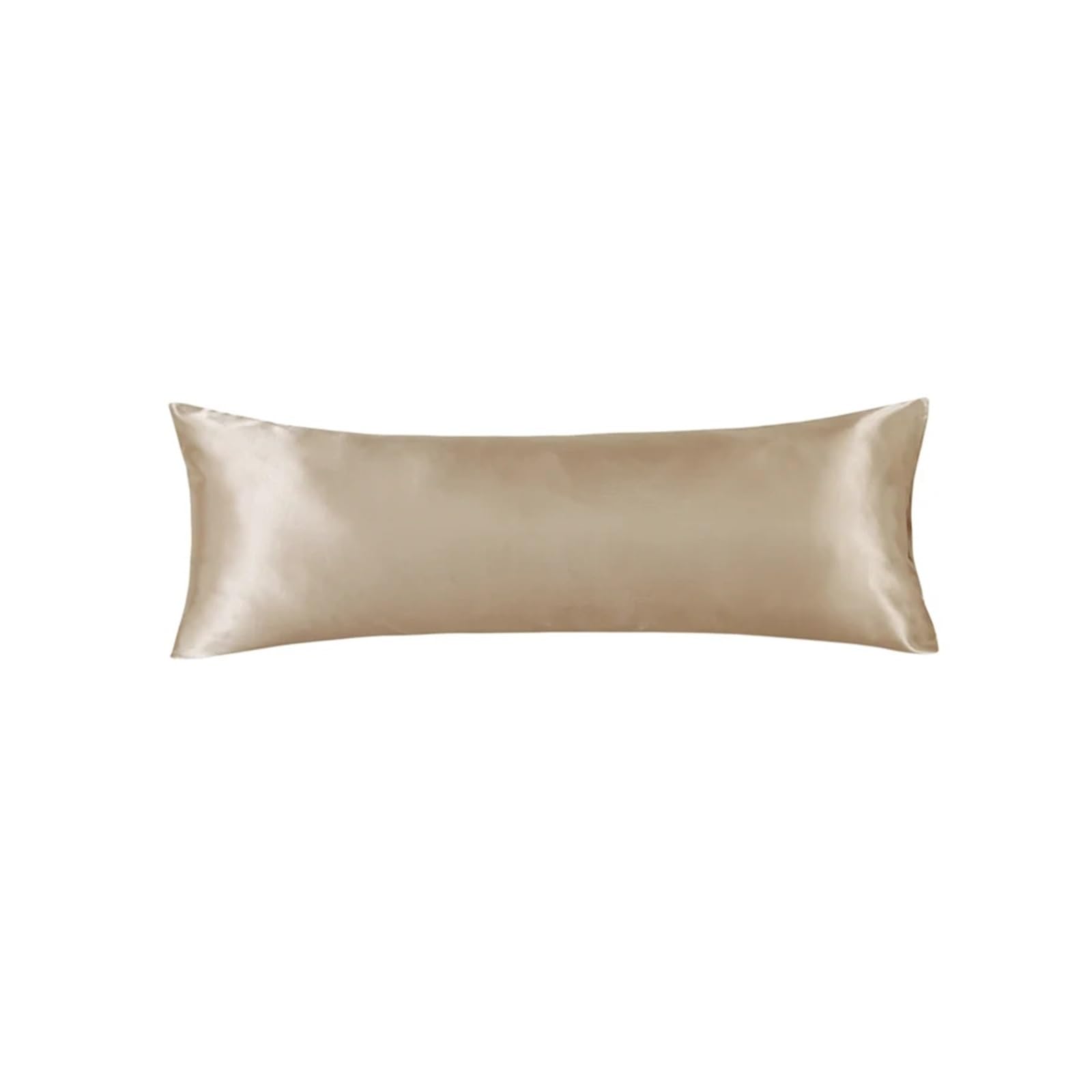Silky Pillow Covers, Double Satin Silk Pillowcases Solid Color Body Size 20x54 Inches For Home Hotel Hospital(Light Khaki)