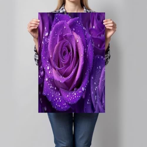 Impression sur toile petales rose violette finition premium