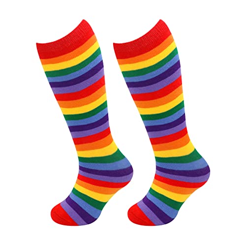 Olreco Toddler Soccer Socks Boys Girls Soccer Socks Kids Knee High Socks for Toddler Girls Toddler Tube Socks with Stripes2