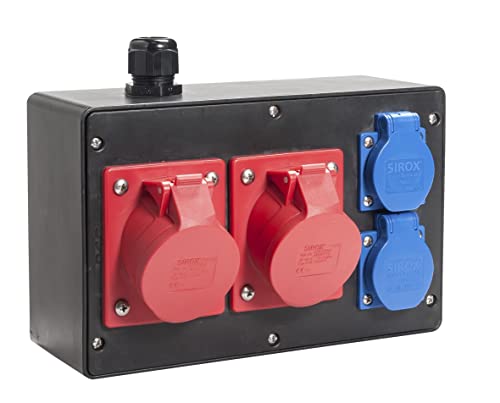 VOTHA® Vollgummi-Wandverteiler - verdrahtetGERLOS Steckdose 230 V~ 2, CEE 16 A, 400 V~ 2