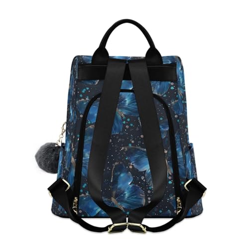 Image of ALAZA Blue Butterflies Backpack Purse for Women Anti Theft Fashion Back Pack Shoulder Bag
