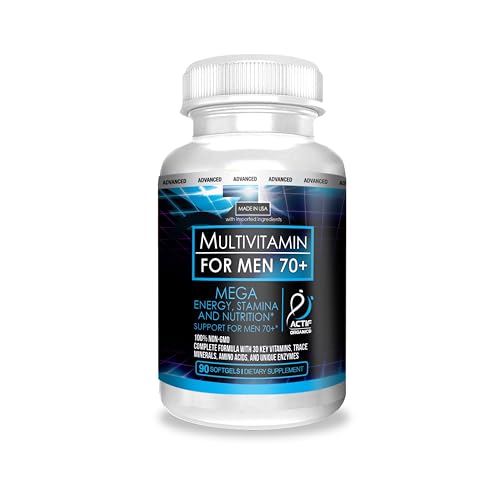 ACTIF Multivitamin for Men Age 70+ with 30 Advanced Factors – Non GMO, Made in USA, 90 Count