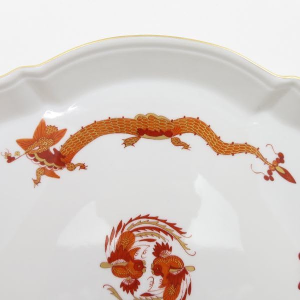 Meissen Dragon, Orange, Phoenix Tray, 10.6 inches (27 cm), 1 Plate