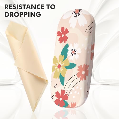Image of Glasses Case Hard Shell,Portable Protective Eyeglasses Case, Eyeglass Holder Box with Cleaning Cloth,for Women Men