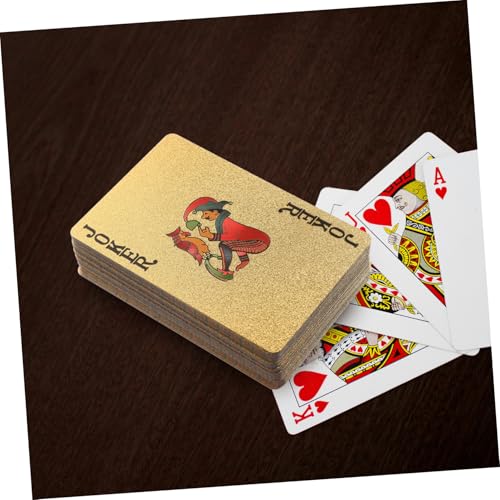 Kisangel Goldfolie Pokerkarten aus Robust und Tragbar für Familien Partys Outdoor Spiele Geschenk für Kartenspiel Fans Langlebig und Vielseitig Einsetzbar – Bild 8