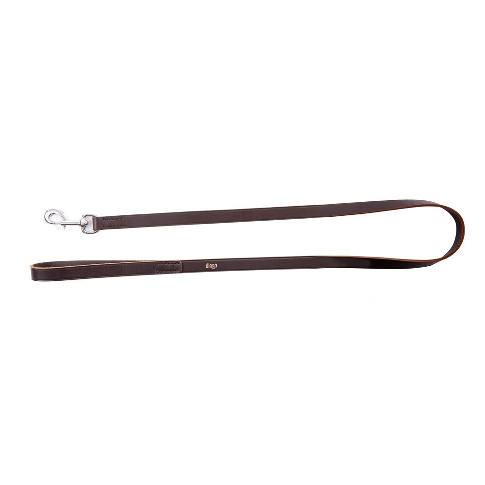 Dingo Sewn from Natural Leather Strong Leash for Dog Solid Fashion 100% High Quality 10050, Brown, 2 x 100 cm