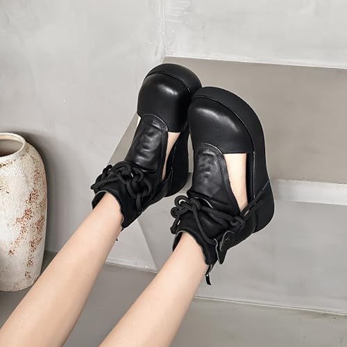 Women's High Top Leather Sandals Platform Summer Booties for Women2