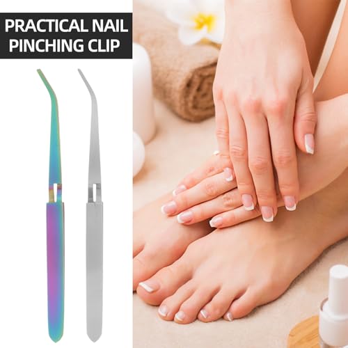 Pinzas para uñas Sewroro 2 piezas para manicura miniatura 3