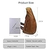 FANDARE Sac Poitrine Homme Cuir Sling Bag Bandouliere Sacoche Ventrale d'Epaule Pochette Holster Personal Flex Bag pour Camping Voyage Business Brun #4