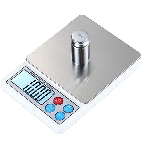 GLJTUO Báscula Electrónica De Cocina De 3 Kg/0,01 G, Balanza Digital De Laboratorio De Alta Precisión para Joyería, Oro, Hogar Y Escuela, con Pantalla LCD, Función De Tara Y con,3kg/0.1g