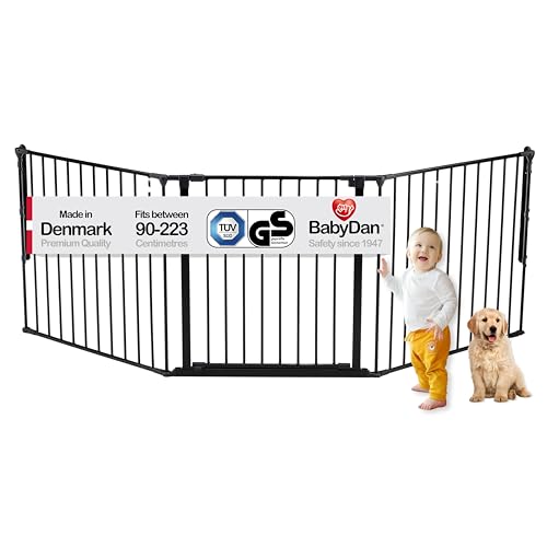 BabyDan Flex L, 90-223 cm, Treppenschutzgitter/Raumteiler, Schwarz, Made in Denmark - Babygitter/Schutzgitter (Haustierschutzgitter/Hundeabsperrgitter/Hundelaufstall) BabyDan Flex L, 90-223 cm, Treppenschutzgitter/Raumteiler, Schwarz, Made in Denmark - Babygitter/Schutzgitter (Haustierschutzgitter/Hundeabsperrgitter/Hundelaufstall)