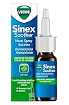 Vicks Nose Spray, Sinex Soother, Decongestant Nasal Spray For Blocked Nose Due To Cold Or Rhinitis, With Aloe Vera, Natural Eucalyptus Extract, Blocked Nose Relief With A Menthol Scent, 15 ml