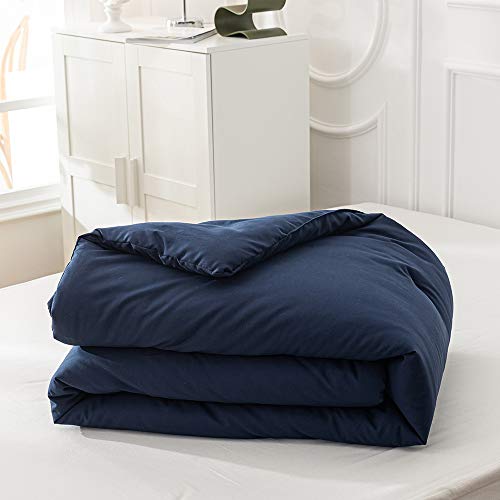 Parure de lit bleu marine king size finitions rétro classique premium