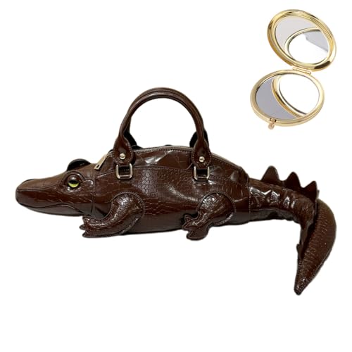 Crocodile Bag for Women Fashion PU Crossbody Bags Creative Crocodiles Shaped Shoulder Bags Animal Novelty Handbags