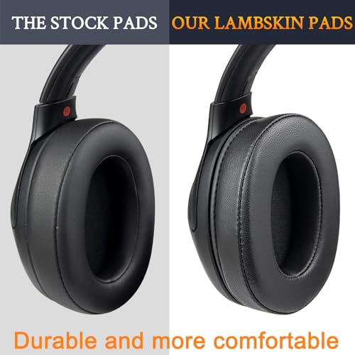 SOULWIT almohadillas de piel de cordero para auriculares Sony WH-XB900N/WH-CH710N/WH-CH720N/WH-RF400/MDR-RF895RK, cojines con espuma de alta densidad - Negro miniatura 7