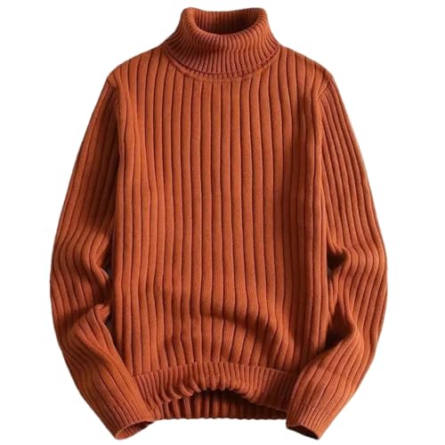 Solid Color Casual Simple Classic High Neck Loose Lazy Men's Sweater