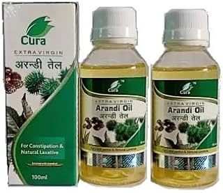 CURA AYURVEDIC AND UNANI castor oil/Arandi Oil 200ml | Useful for constipation I Natural laxative I Hair and Body masage (100ml x 2)-picture-48