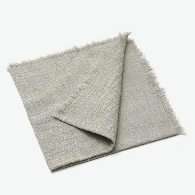 Serviette en gaze de coton gris argenté 20 pcs pour mariage bohème