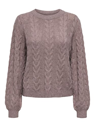 ONLY Female Strickpullover ONLRUBINA Ls Cable O-Neck KNT Noos 15317515,Rose Brown W. Melange,L