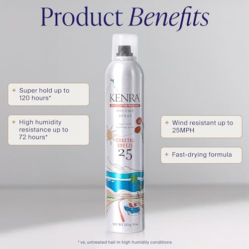 Image of Kenra Professional Volume Spray 25 | Super Hold Finishing & Styling Hairspray | Flake-free & Fast-drying | Wind & Humidity Resistance | All Hair Types