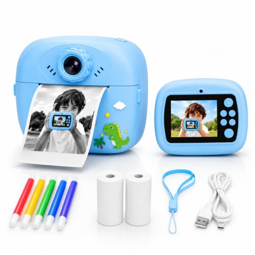 Image of Kids Digital Instant Print Camera, Photo & Video Recording Camera for Children, DIY Coloring Print Photos, Rechargeable Battery, Expandable Memory, Portable Educational Toy Gift for Boys & Girls