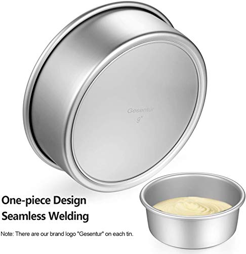 Gesentur Cake Pan Set, Round Cake Mold Anodised Aluminium 3Pcs Bakeware With Removable Base for Cake Baking Party Birthday Christmas (5"7"9")