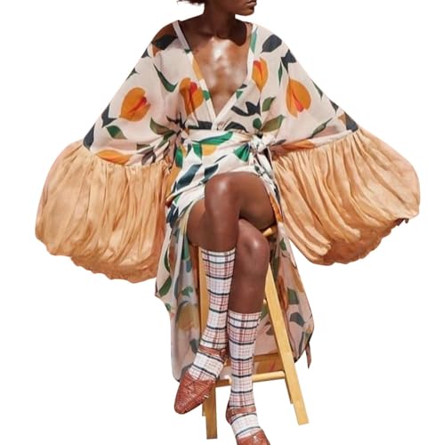 Summer Kimono for Women Lightweight Satin Open Front Long Cardigan Swimsuit Cover Ups Silk Robe3