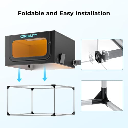 Image of CREALITY FALCON Enclosure for Laser Engraver Flame Retardant and Smoke-Proof Falcon 2 and Other Laser Cutter Foldable Laser Engraving Machine Accessories Effectively Isolating 99% of smog