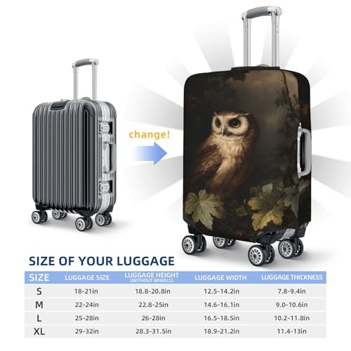 Owl In The Dark Forest Elastic Travel Luggage Covers Dustproof Scratch-Resistant Suitcase Protector Fit 22-24 Inch4