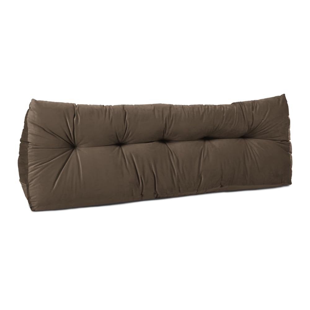 UK Care Direct Triangular Wedege Headboard Pillow Headboard for Bed Lumbar Support Reading Backrest Cushion Faux Suede Fabric with Super Bounce Hollowfibre Orthopaedic Support - 20 x 50 x 135 cm